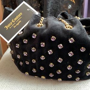 Juicy Couture black velvet with gems bag